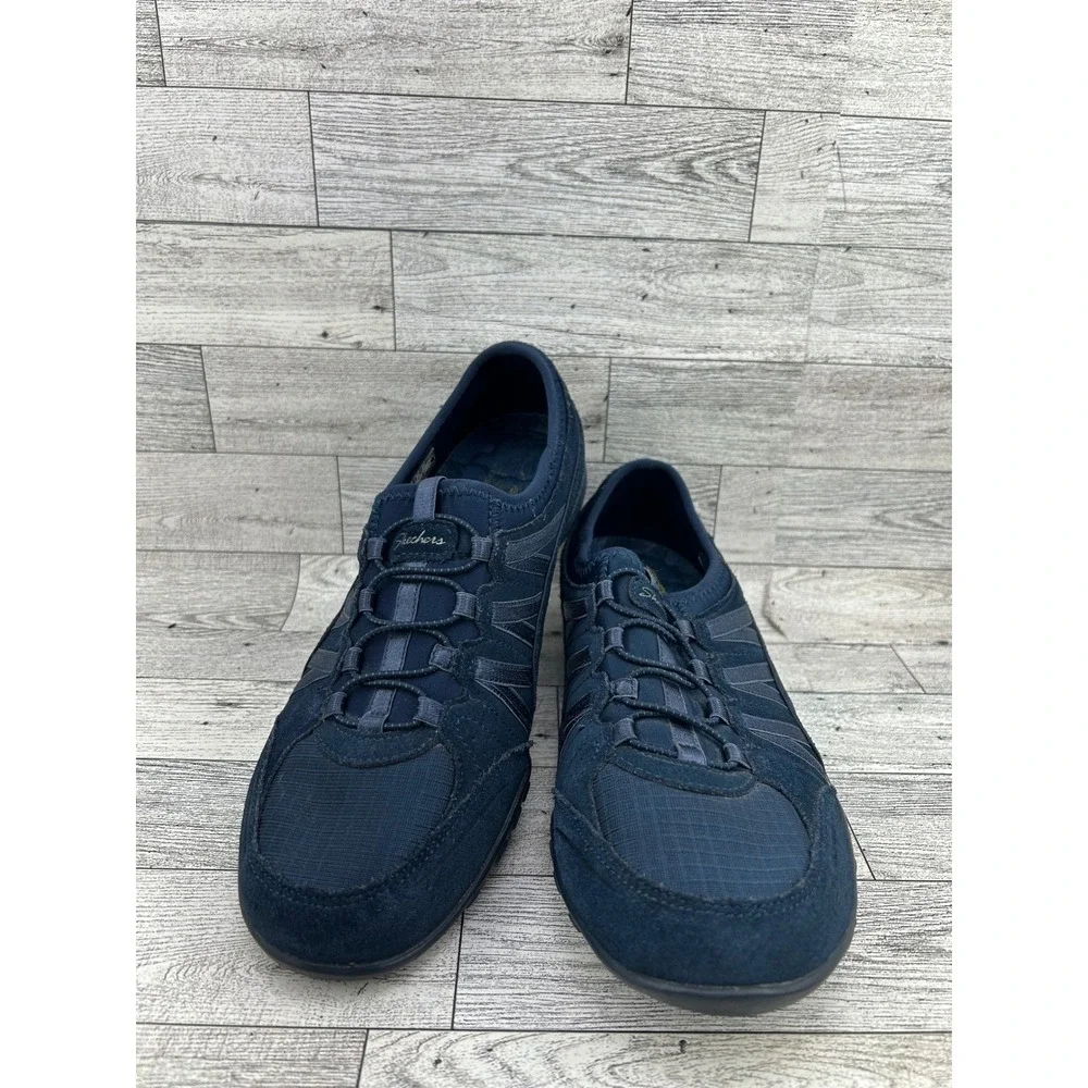 Skechers Relaxed Fit‎ Navy Blue Slip On Sneakers 23020 Womens Size 9 Memory Foam